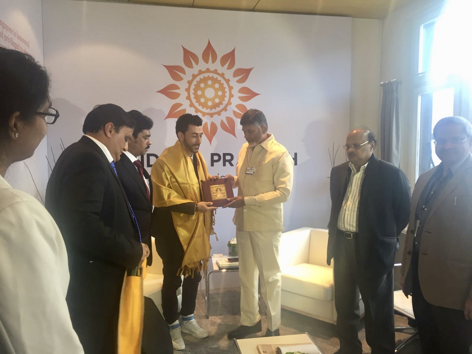 Bibop Gresta receiving recognition from Andhra Pradesh government